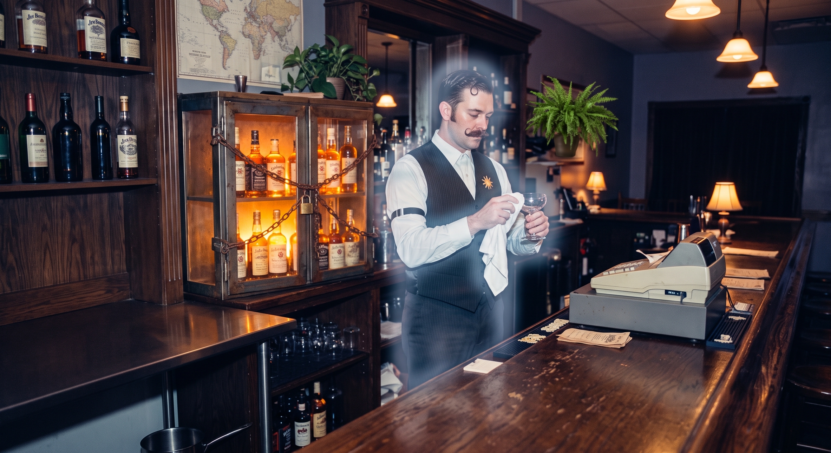 The Spirits Cabinet Patrol guarding a liquor cabinet