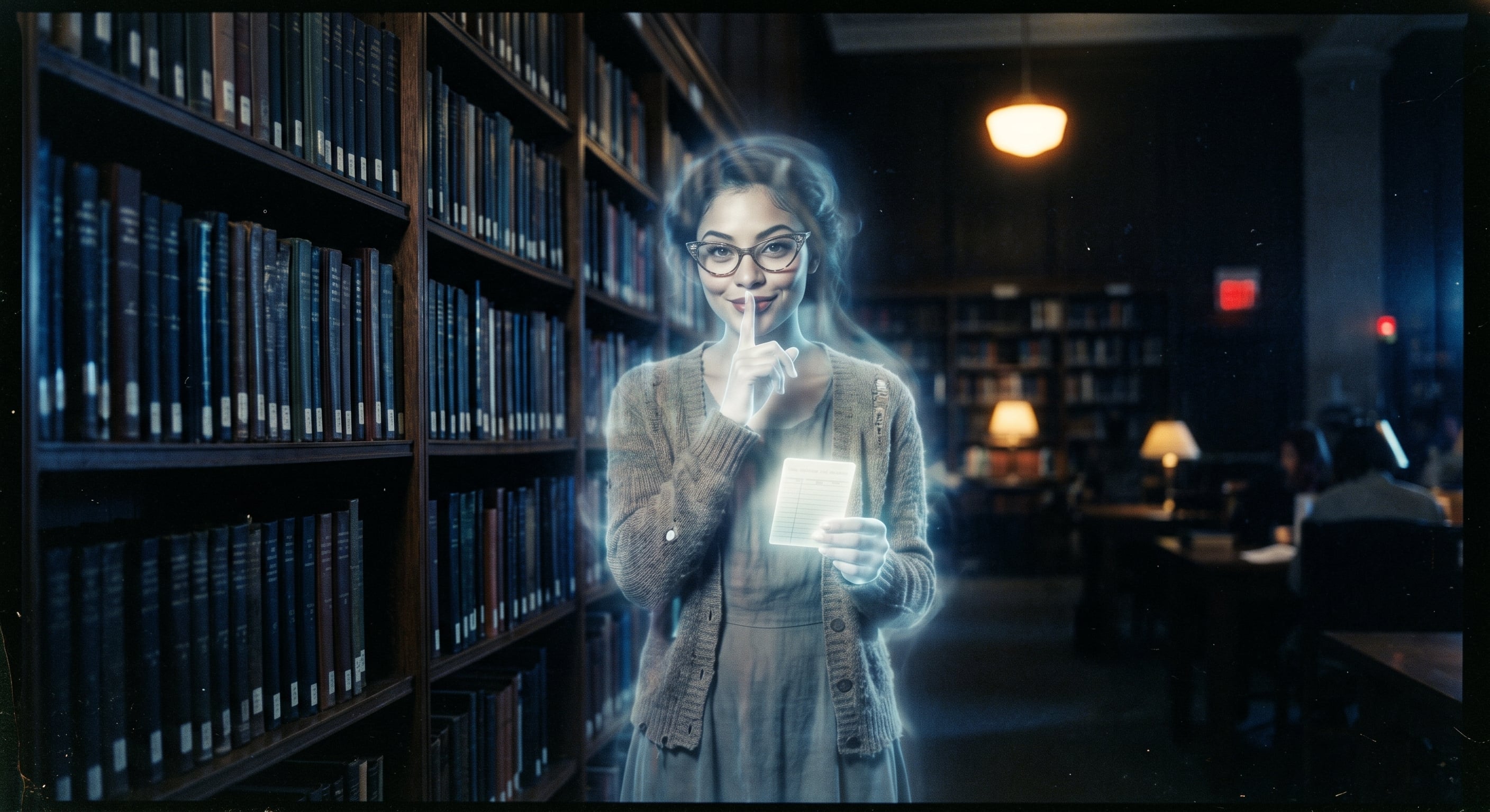 The Library Shusher between the shelves